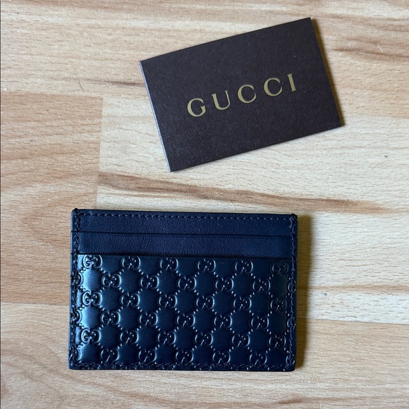 Gucci Other - Gucci Black Embossed Card Holder